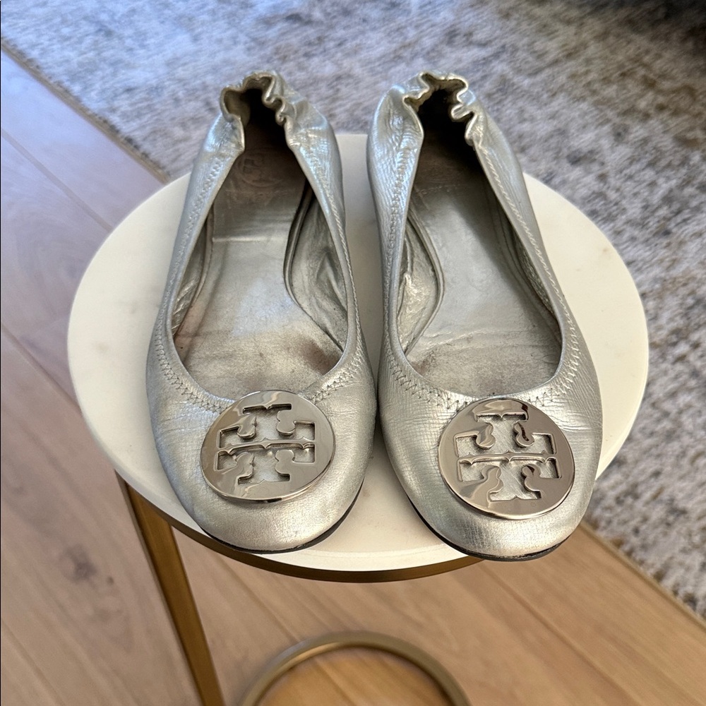 Tory Burch Silver Flats